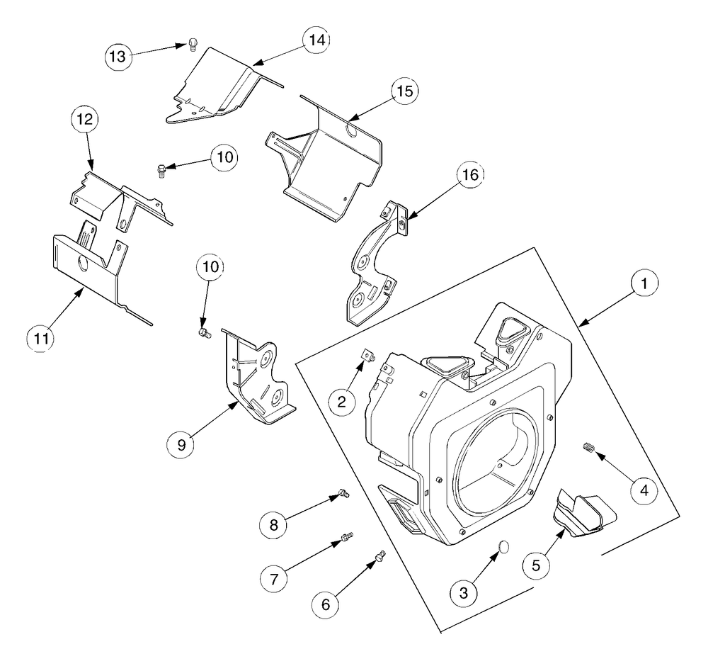 Blower Housing And Baffles Diagram and Parts List for GT2554 K015-Before-13A2A7K710 Cub Cadet Lawn Tractor